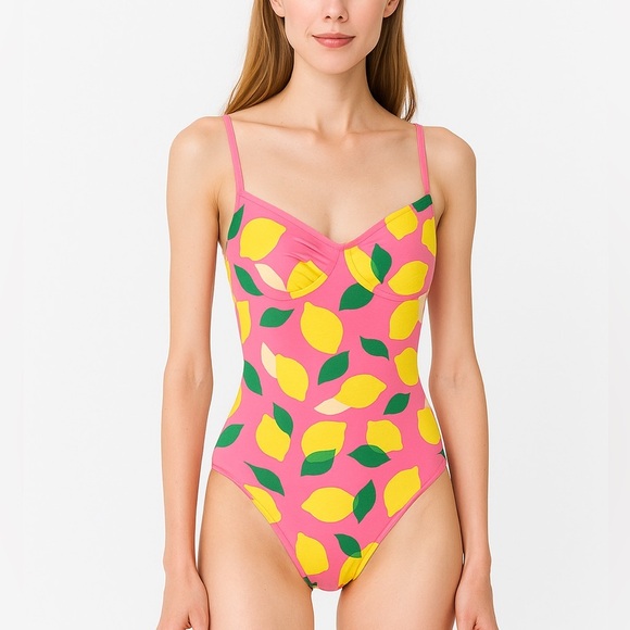 Kate Spade Pink Lemonade onepiece Swimsuit NEW - Picture 1 of 6